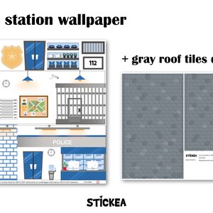 Politiebureausticker voor IKEA FLISAT poppenhuis poppenhuis niet inbegrepen Police station+ roof