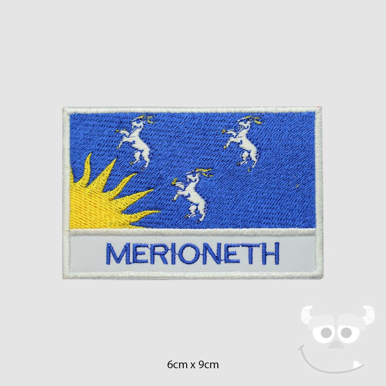 MERIONETH County Flag Embroidered Iron On Patch Sew On Badge Applique UK County Flag