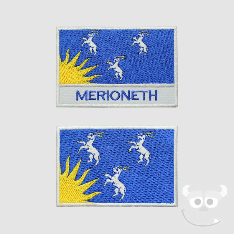 MERIONETH County Flag Embroidered Iron On Patch Sew On Badge Applique UK County Flag