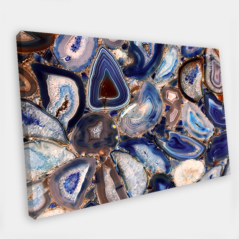 Marble Canvas Geode Wall Art Agate Ripples Framed Wall Art Etsy
