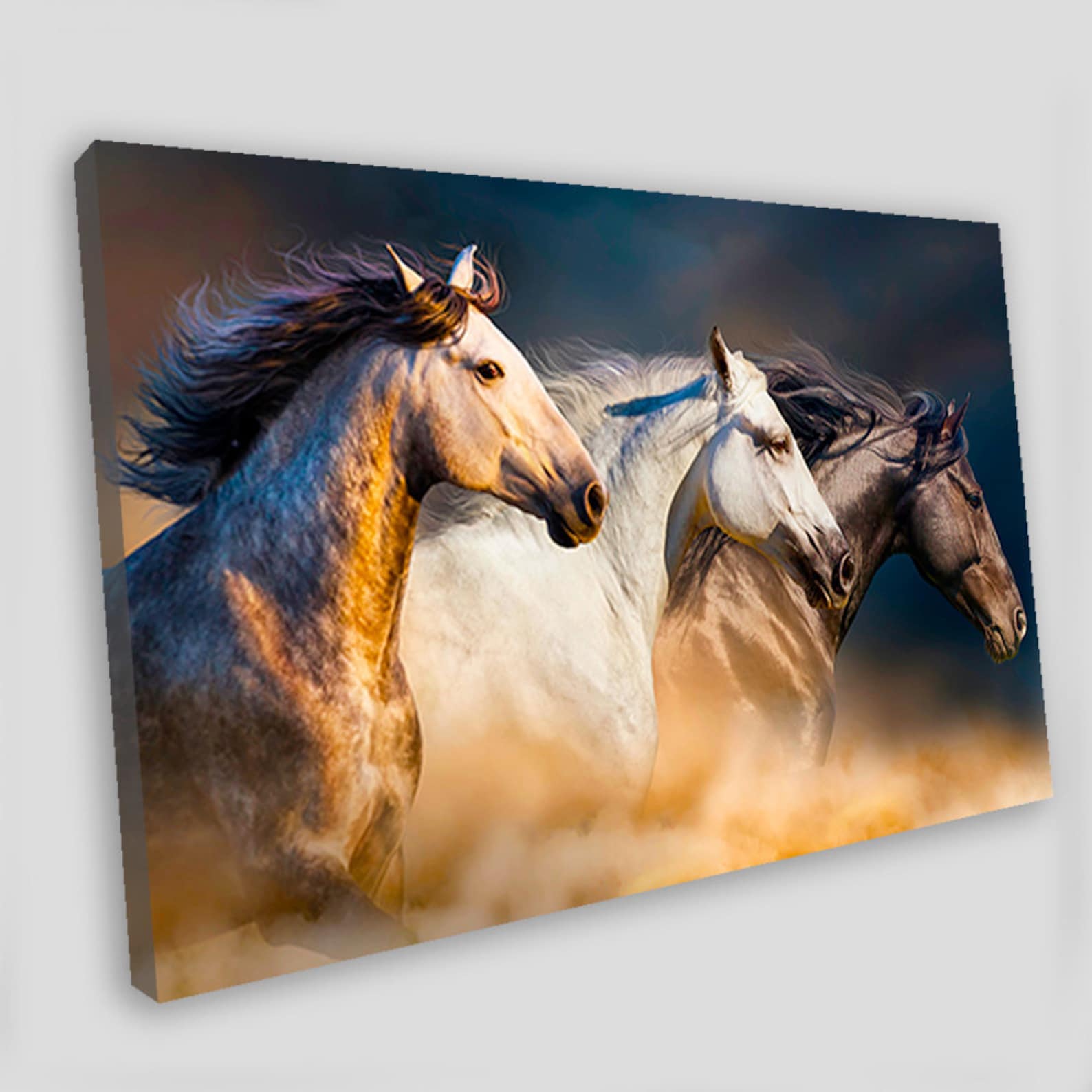 Horses on canvas Canvas art Framed poster High Quality Etsy