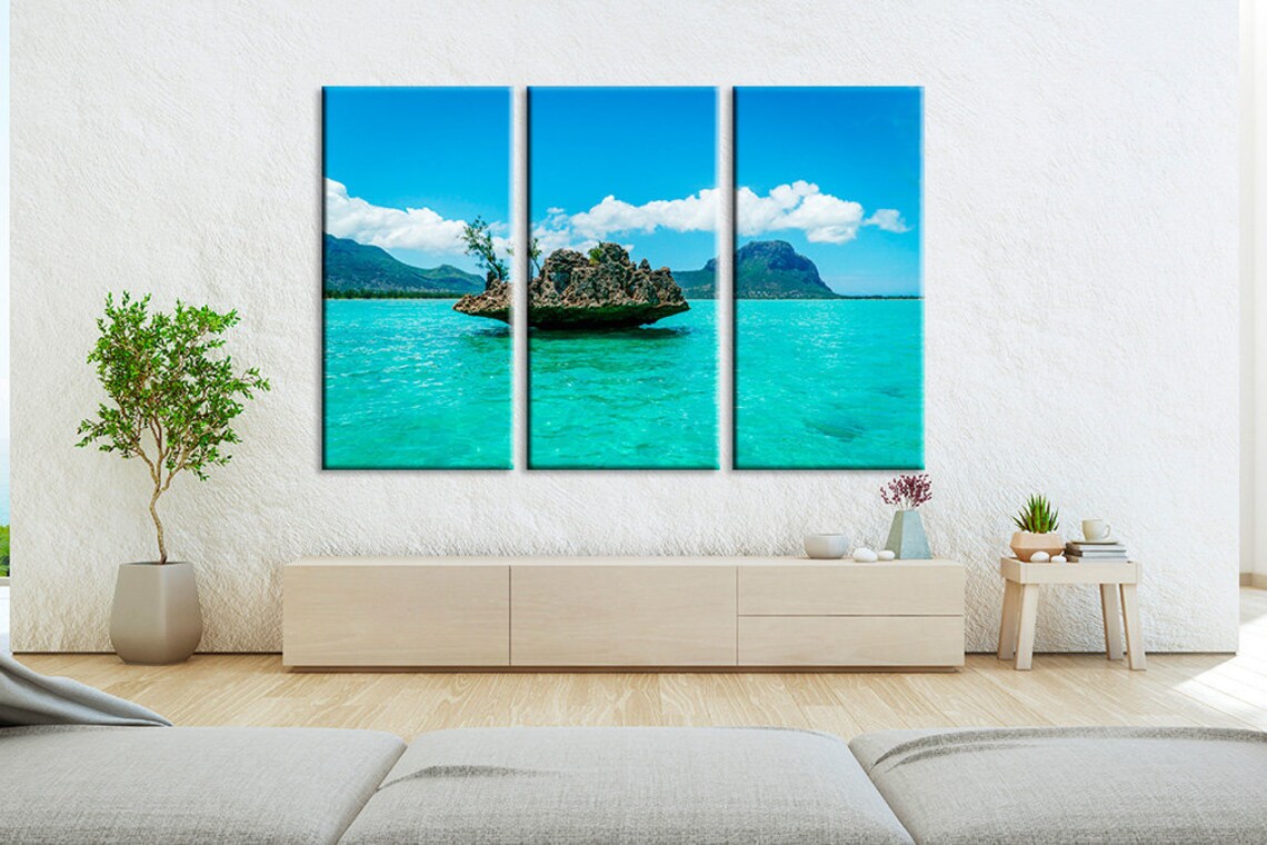 Mauritius on Canvas Wall Art Ocean Landscape Canvas Wall Art Etsy
