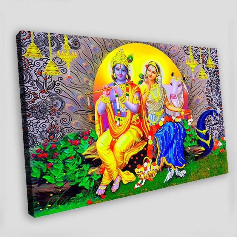 Krishna Canvas Krishna Wall Art Krishna Poster Hindu Home | Etsy