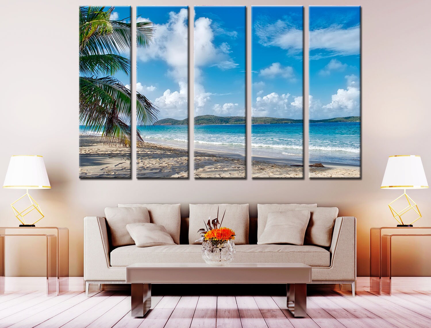 Coastal wall art Tropical wall art Canvas Palms Wall décor Etsy