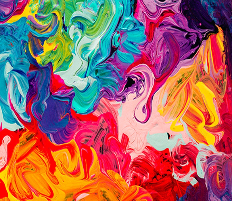 Colorful print Wall Art Decor Abstract Vivid Painting Print | Etsy