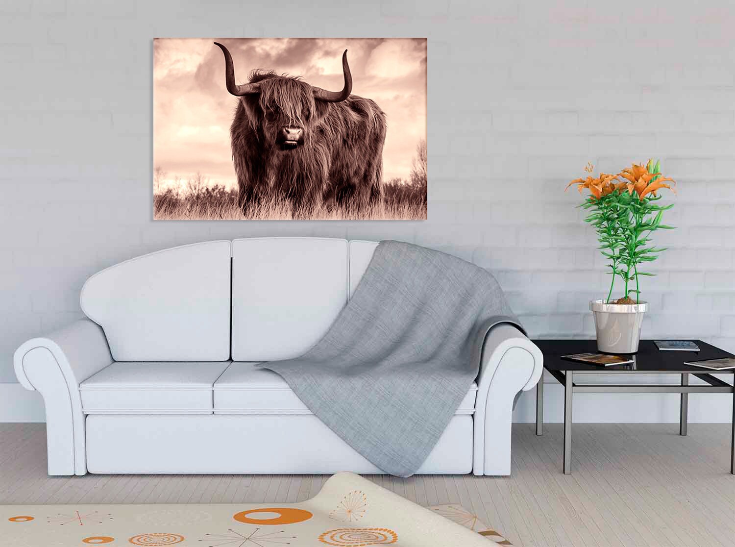 Bull prints Highland cow print Bull poster Bull canvas Nature | Etsy