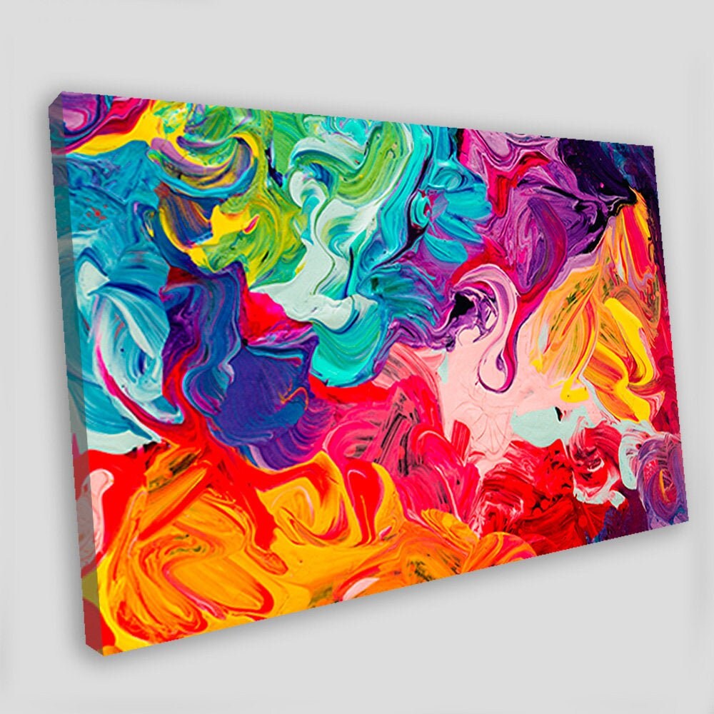 Colorful Print Wall Art Decor Abstract Vivid Painting Print Etsy