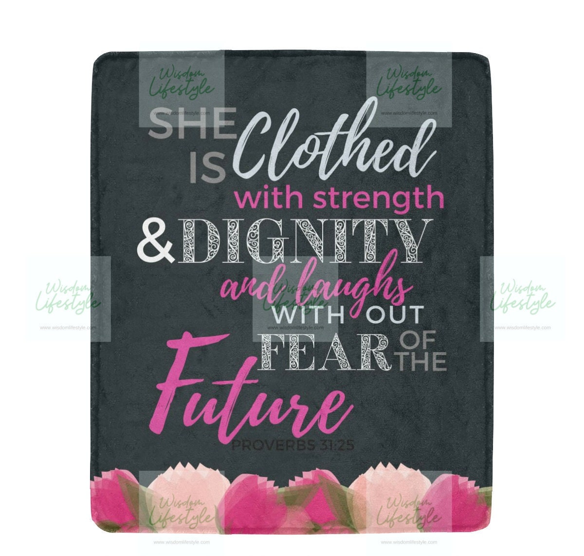 Scripture Blanket Bible Verse Throw 50 x 60 Inch She is Etsy