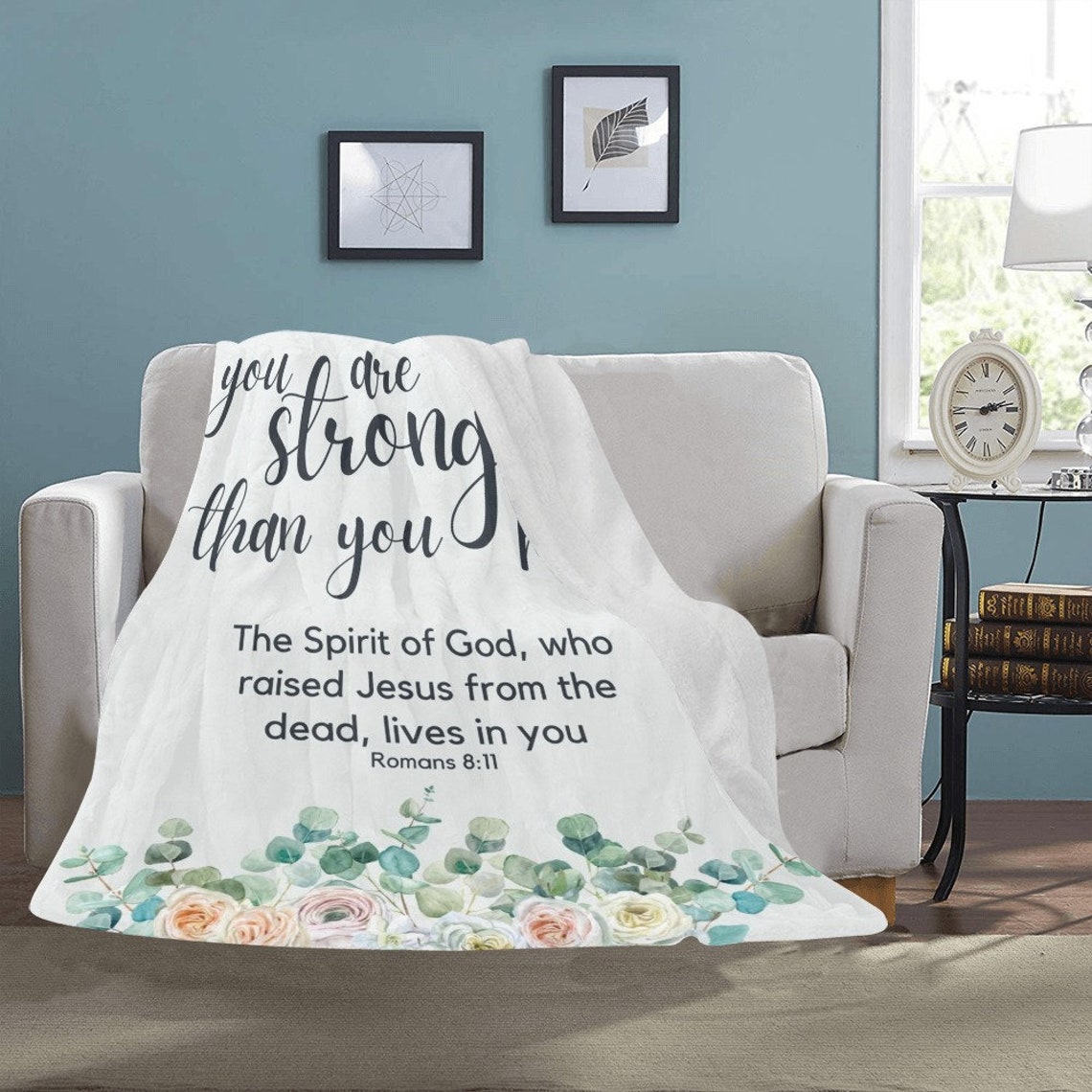 Floral Scripture Blanket Throw 50 x 60 Inch Bible Verse You Etsy