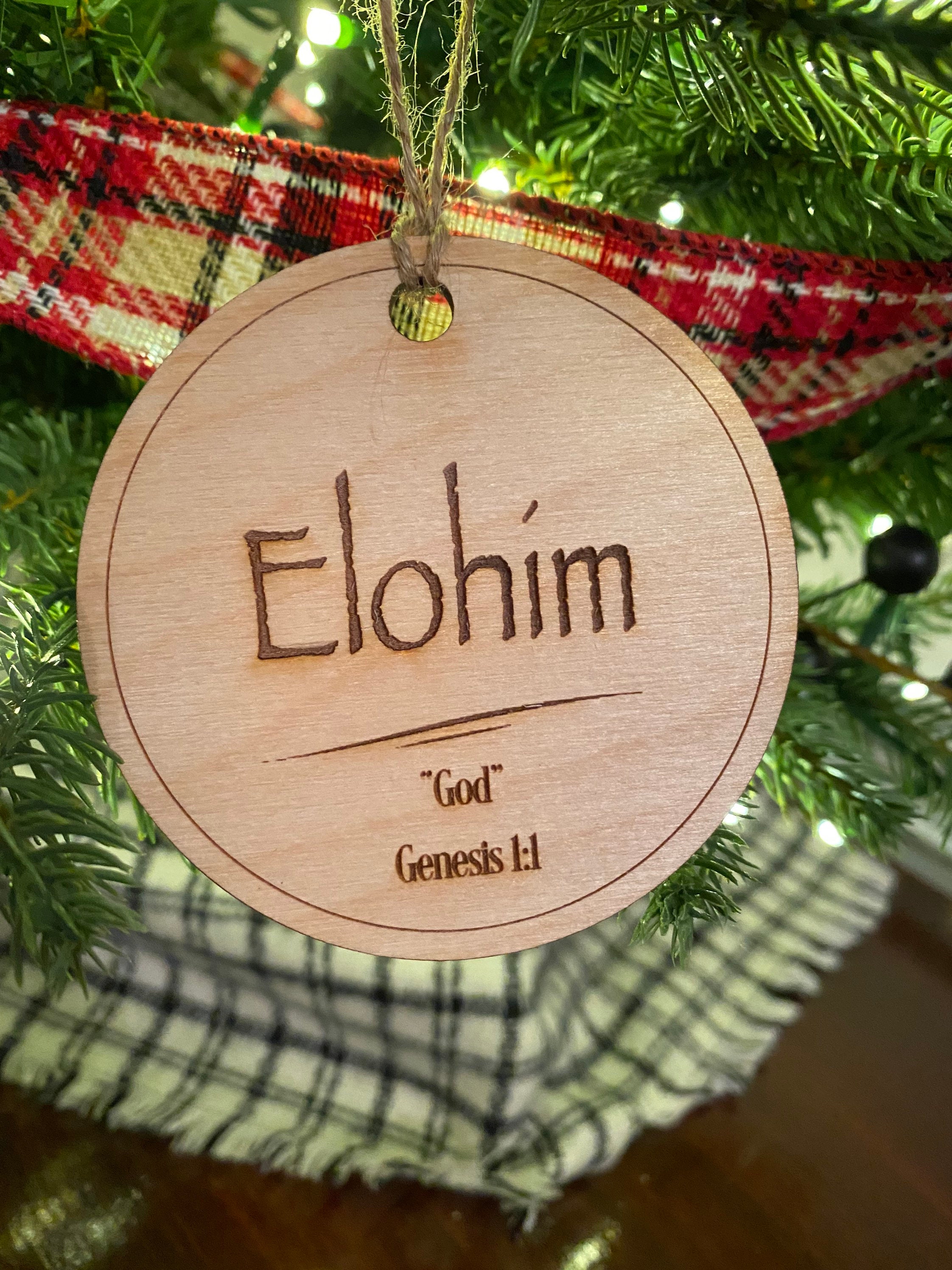 Wooden Engraved Names of God Christmas Ornaments 6 Ornament Etsy
