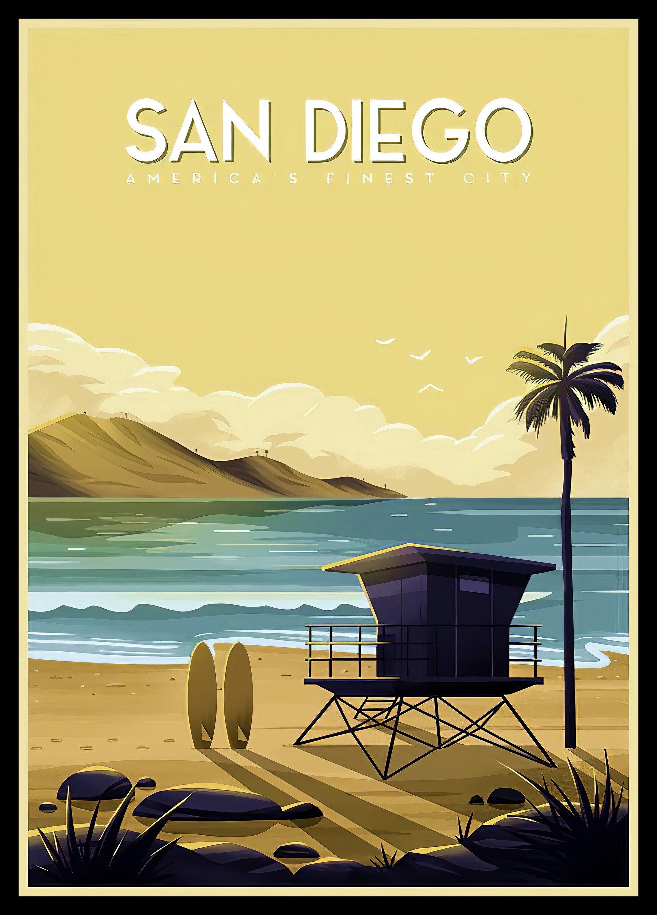 San Diego Poster Vintage San Diego Travel Poster INSTANT | Etsy