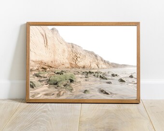 Torrey Pines Beach Photo, Neutral Coastal Print (Digital Download)