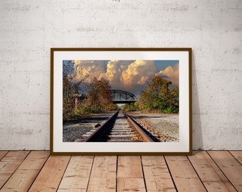 Pennsylvania Railroad Tracks Photo, Abandoned Train Decor (Instant Download)