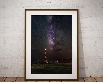Milky Way Bodie Lighthouse Photo, Outer Banks Night Sky Wall Art (Digital Download)