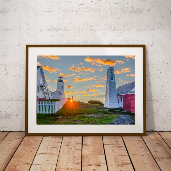 Pemaquid Lighthouse Phot0, Maine Sunrise Photo, Lighthouse Photo, Maine Photo, Mid Coast Maine Art, Digital Download, Instant Photo Download