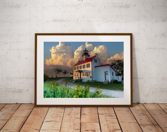 East Point Lighthouse Photo, Sunset Photo, Lighthouse Photo, East Point Lighthouse Wall Art, Instant Photo Download, Digital Download