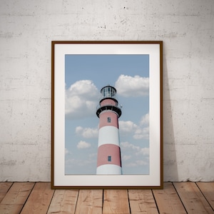 Assateague Lighthouse Photo, Assateague Photo, Virginia Chincoteague Island, Minimal Wall Art, Lighthouse Photo, Virginia, Instant Download