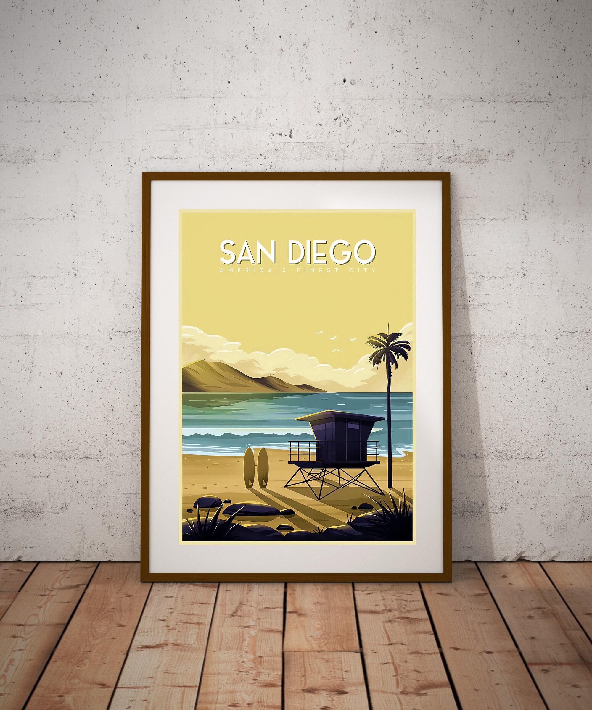 San Diego Poster Vintage San Diego Travel Poster INSTANT | Etsy