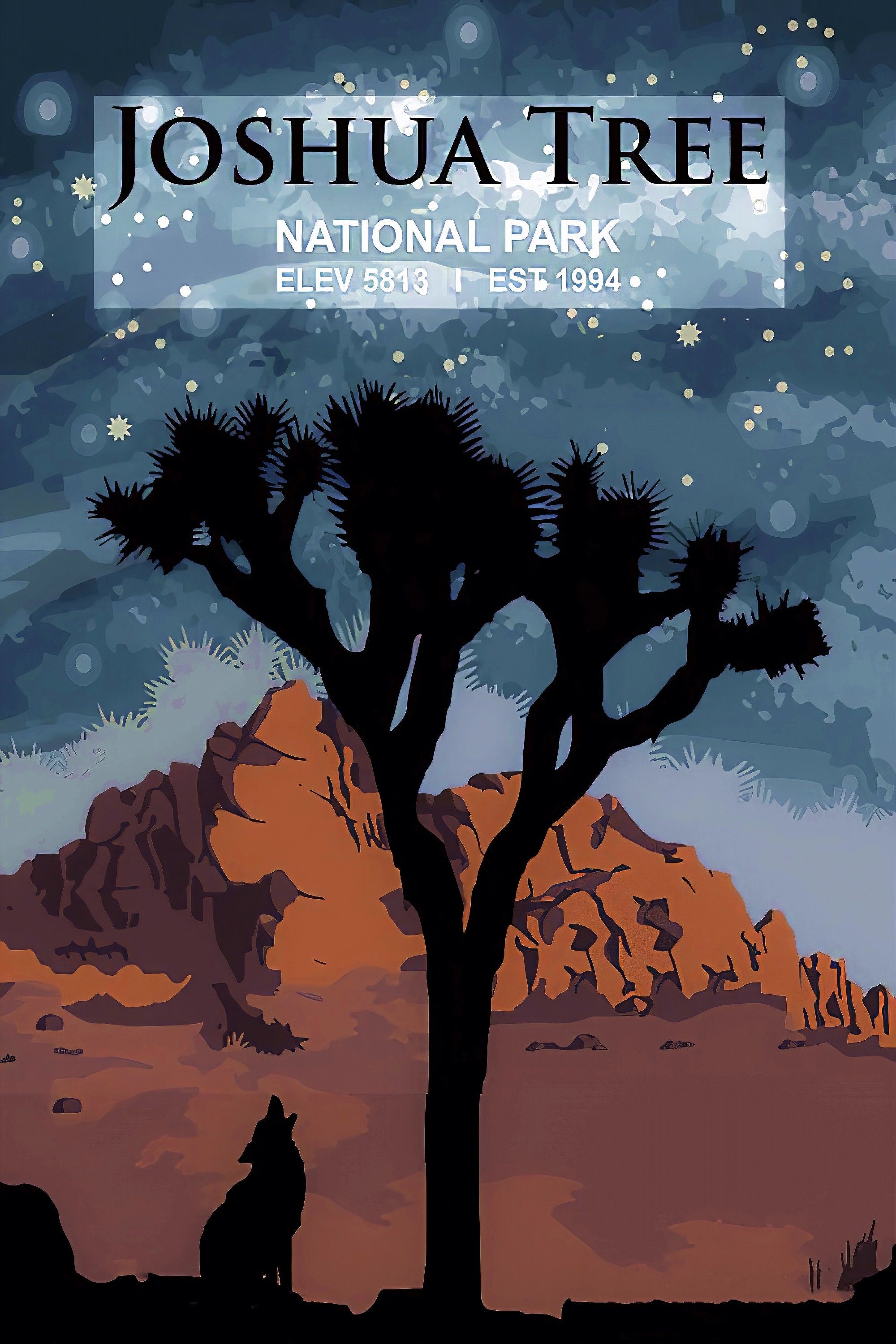 Joshua Tree National Park Poster Joshua Travel Poster | Etsy
