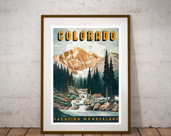 Colorado, Colorado Poster, Vacation Wonderland Poster, Colorado Travel Poster, INSTANT DOWNLOAD, Colorado Wall Art, Printable Wall Art