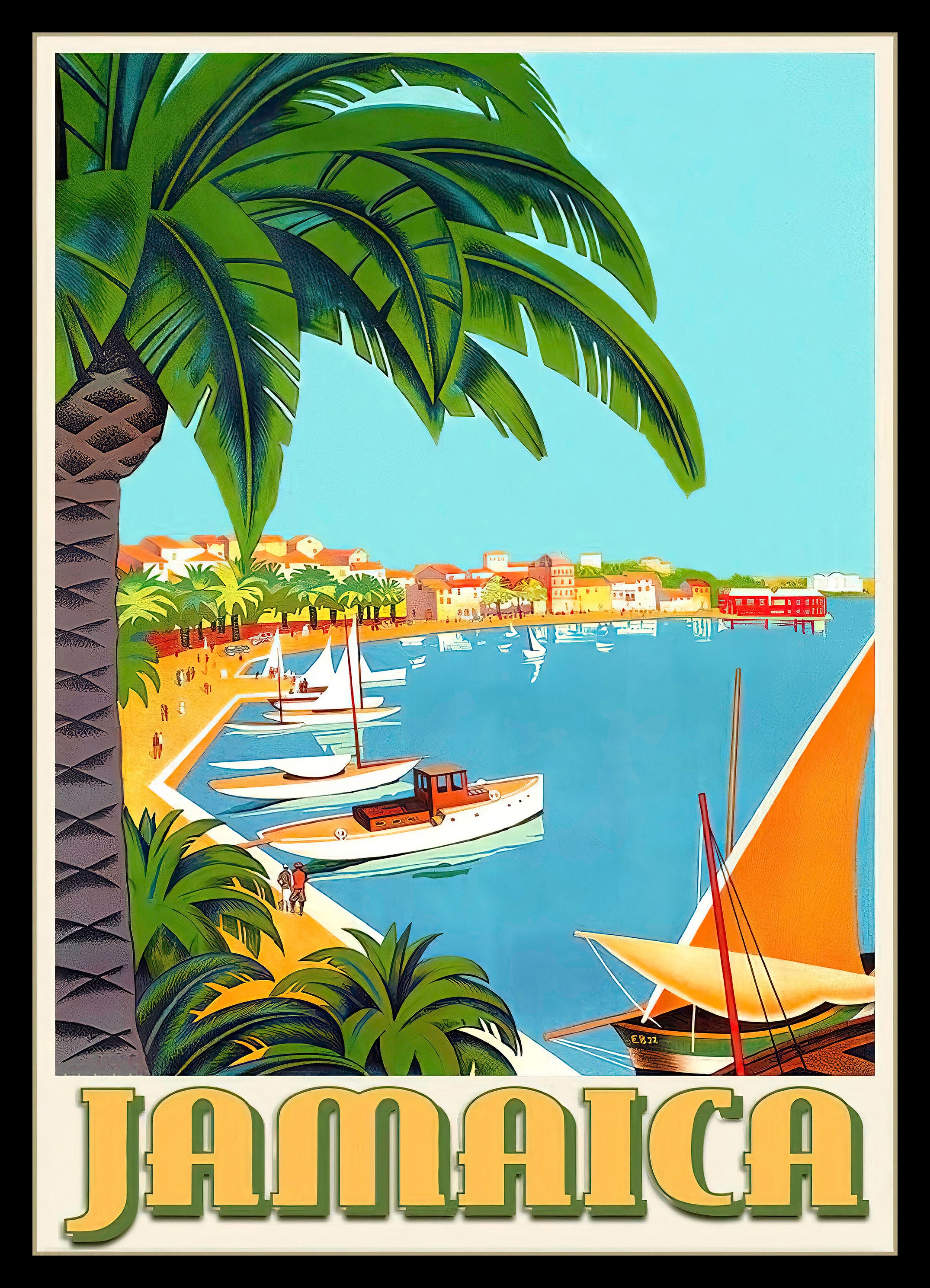 Jamaica Travel Poster Vintage Travel Poster Instant Etsy