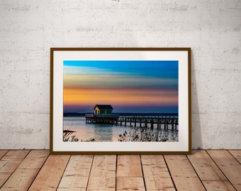Chincoteague Bay Sunset Photo, Virginia Wall Art (Digital Download)