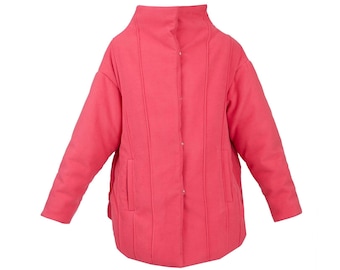 Pink high neck puffer jacket