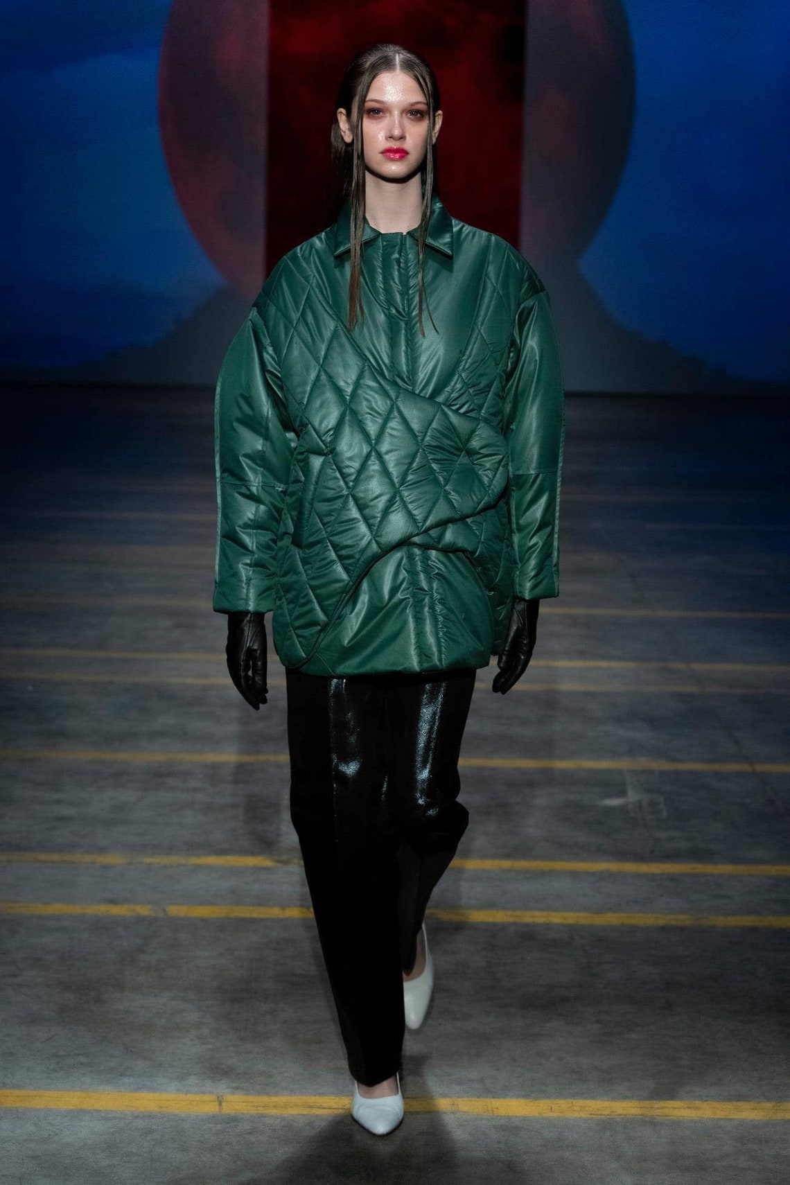 3555 Green Puffer Coat main image 1