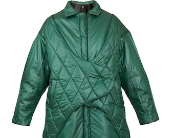 Green stitched puffer jacket (Made To Order)