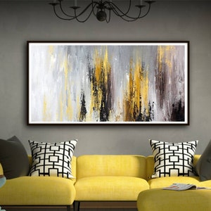 Palette Knife Abstract Painting, Diamond Painting, Paintings on Canvas, Gold Acrylic Painting, Textured Abstract Painting