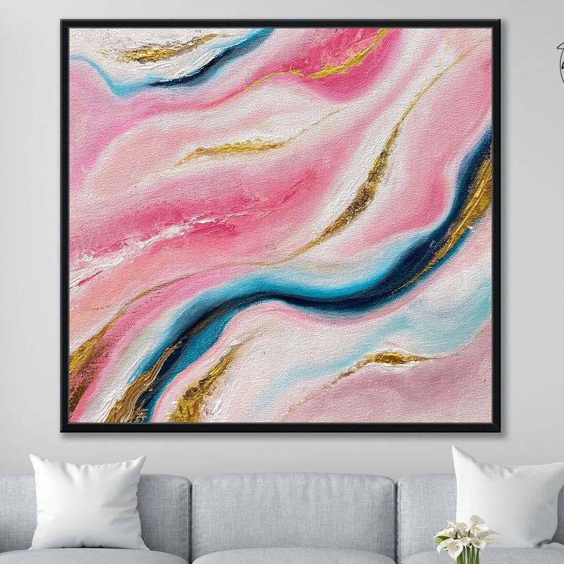 Pink and Blue Wall Art Etsy