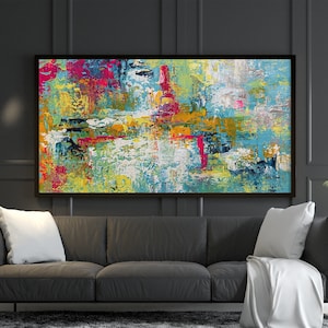 Modern Home Decor Palette Knife Abstract Wall Art Canvas Colorful Painting, Modern Art Colorful Original Art On Canvas Halloween Painting