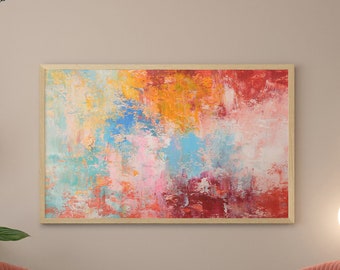 Oversized Abstract Painting, Red And Blue Abstract Painting,Abstract Painting, Extra Large Painting, Xl Painting, , Wall art