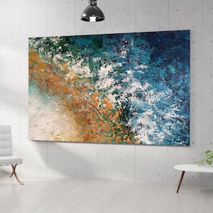 Original Abstract Painting, Extra Large Wall Art, Paintings on Canvas, Abstract Wall Art, Palette Knife Painting, Master Bedroom Wall Decor