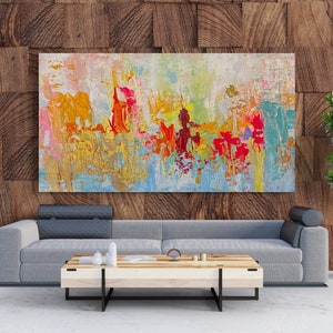 Extra Large Colorful Art Modern Wall Art Living Room Decor Colorful Painting On Canvas, Modern Colorful Wall Art Abstract Canvas Painting