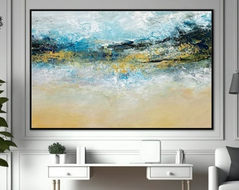 Modern Abstract Painting Extra Large Wall Art For Living Room, Oversized Wall Art Home Decoration Painting Handmade Gift For Dad