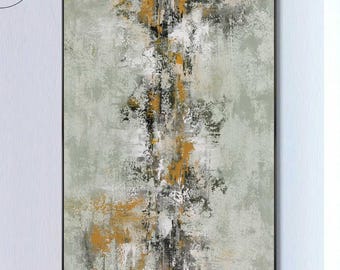 Großformatiges abstraktes Acrylgemälde auf Leinwand: Extra großes Wandbild fürs Wohnzimmer