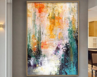 Colourful Acrylic Abstract Painting, Large Wall Art, Abstract Canvas Art, Oversized Wall Art, Extra Large Painting, Wall Art