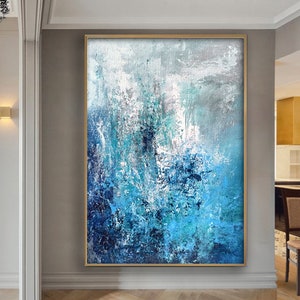 Blue And Grey Abstract Painting, Extra Large Painting, Oversized Painting, Large Wall Art, Original Painting, Modern Art, Wall Art