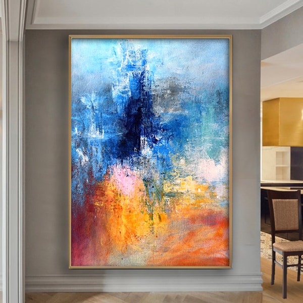 Colourful Abstract Painting, Extra Large Painting, Large Wall Art, Oversized Abstract Painting, Wall Art, Large Canvas Wall Art