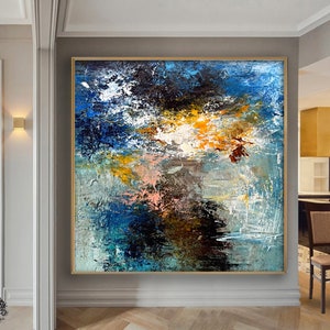 Blue Abstract Painting, Extra Large Painting, Abstract Painting, Extra Large Wall Art, large wall art, Wall Art