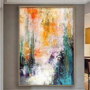 Colorful Acrylic Abstract Painting on Canvas, Large Oversized Wall Art, Extra Large Modern Home Decor