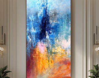 Colourful Abstract Painting, Extra Large Painting, Large Wall Art, Oversized Abstract Painting, Wall Art, Large Canvas Wall Art