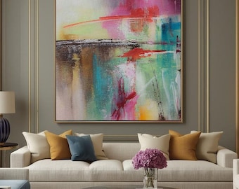 Abstract Canvas Painting, Extra Large painting, Canvas Wall Art, Original Abstract Painting, Purple Painting, Office decor