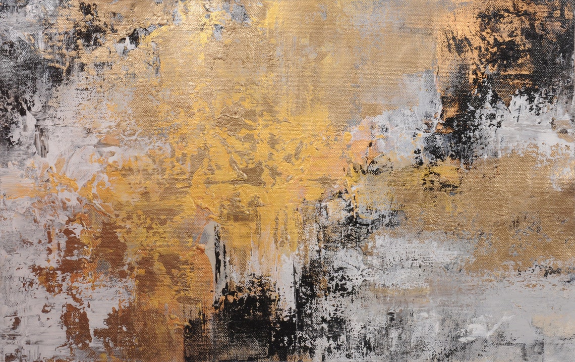 Large Wall Art Extra Large Abstract Painting Gold Canvas - Etsy UK