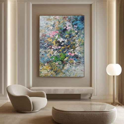 Extra Large Abstract Canvas Painting, Textured Oversized Wall Art for Bedroom or Living Room Decor