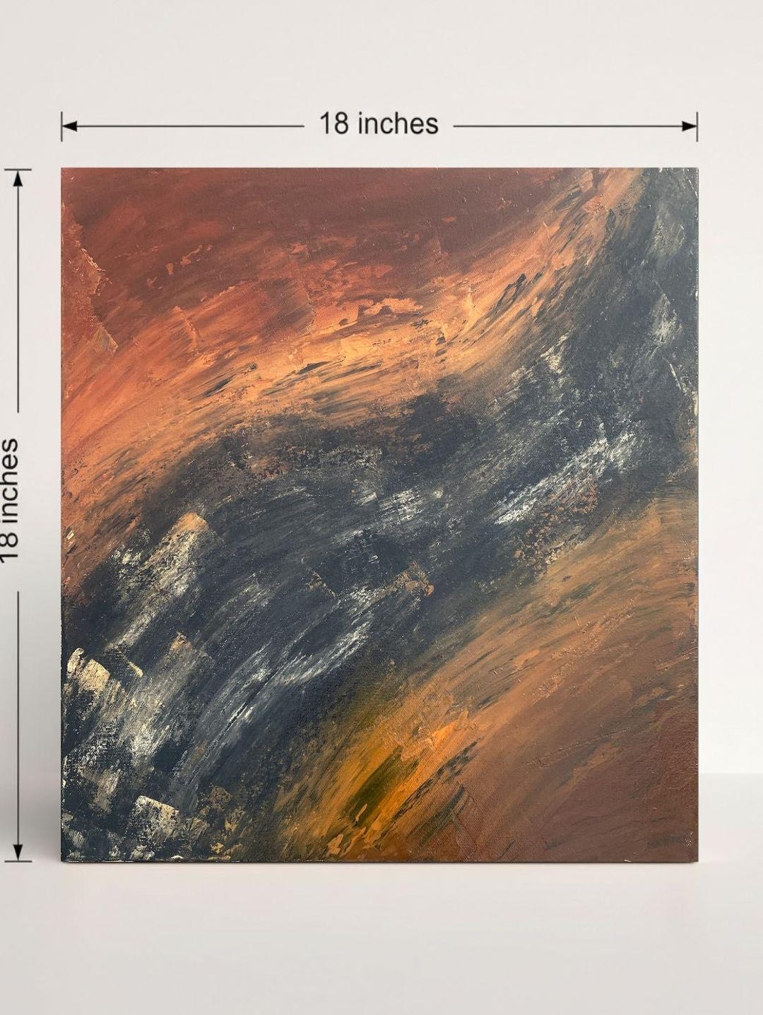 Earth Tone Abstract Painting, Wabi Sabi Inspired Japandi Wall Art ...