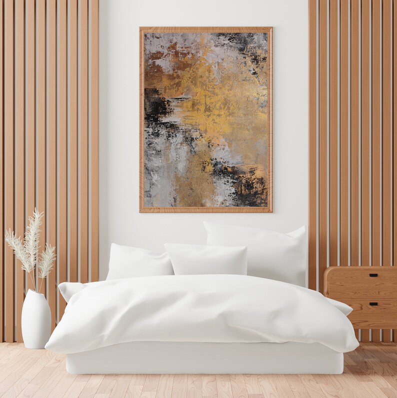 Large Wall Art Extra Large Abstract Painting Gold Canvas Etsy UK