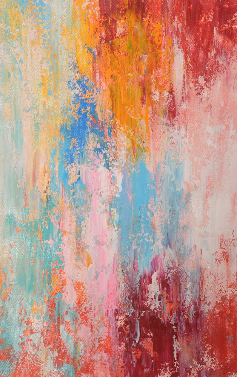 Oversized Abstract Painting Red and Blue Abstract Etsy