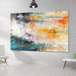 Colorful Acrylic Abstract Painting on Canvas, Large Oversized Wall Art, Extra Large Modern Home Decor